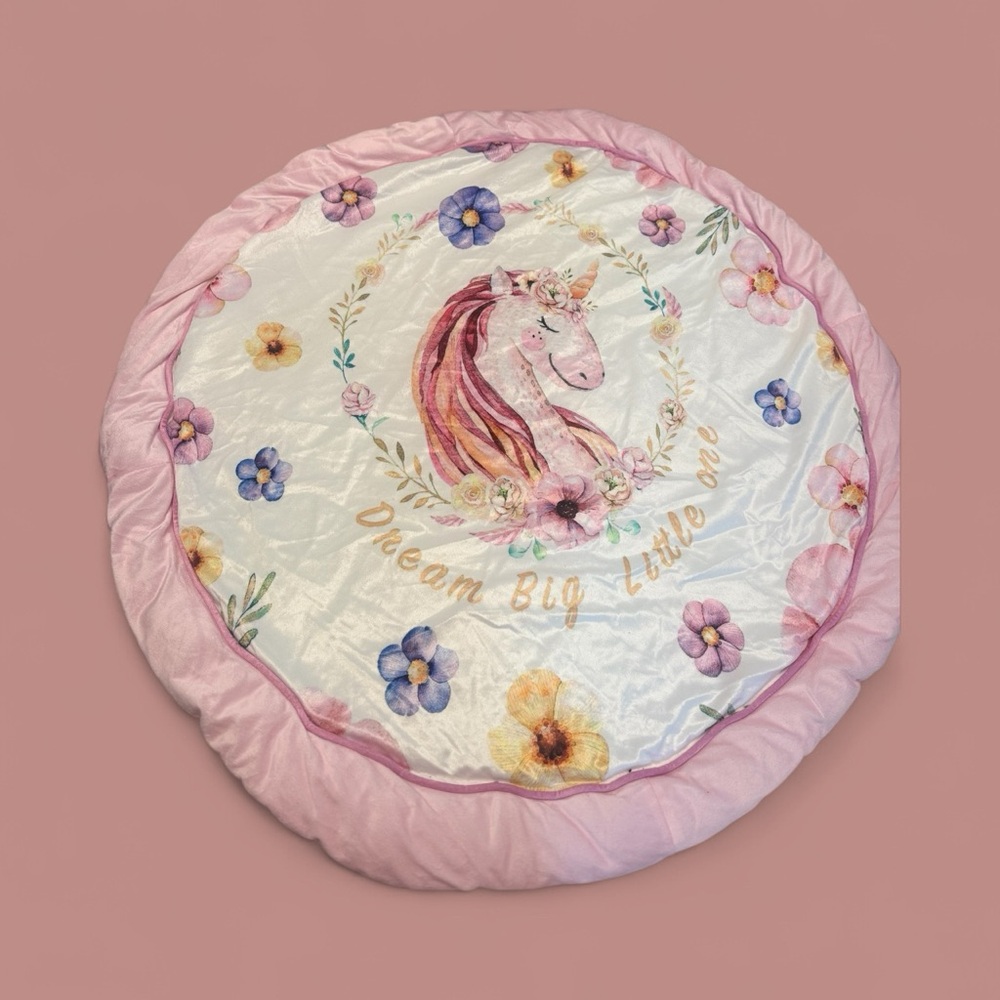 Pink Unicorn Round Play Mat